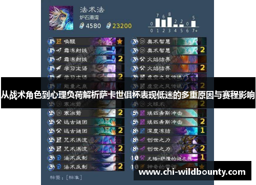 从战术角色到心理负荷解析萨卡世俱杯表现低迷的多重原因与赛程影响