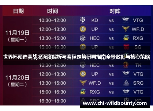 世界杯预选赛战况深度解析与赛程走势研判指南全景数据与核心策略